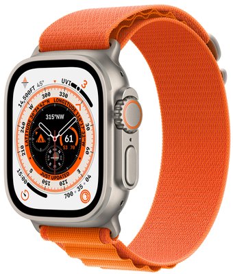Смарт-годинник Apple Watch ULTRA 49mm Titanium Case with Orange Alpine Loop (Medium) (MQFL3) MQFL3 фото